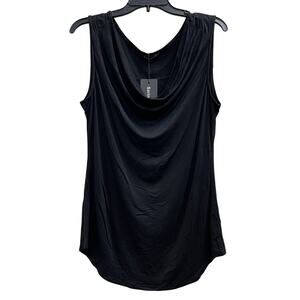 Sarin Mathews black sleeveless shell top lode fit scoop neck basic NWT SZ XL